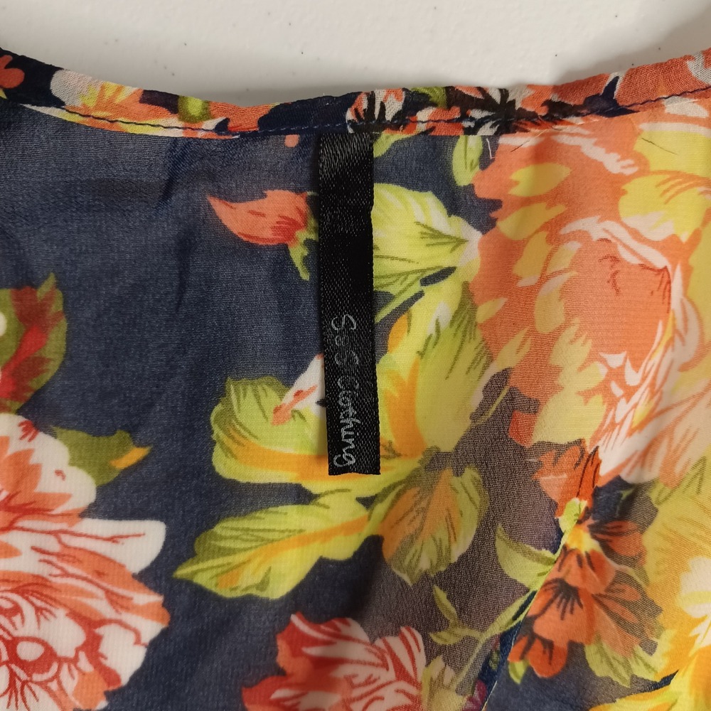 Women's S & S Clothing Floral Sheer Tropical Beach Swimsuit Coverup Size Large - Picture 3 of 10